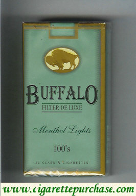 Buffalo Menthol Lights 100s cigarettes Filter De Luxe